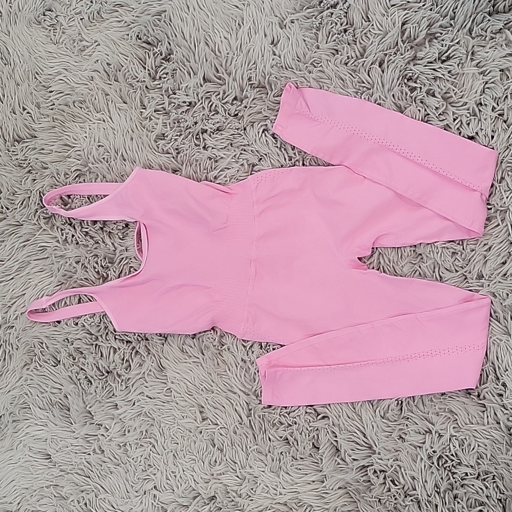 FREE People FP Movement Good Karma Onesie Tank Leotard Pink NEW! - Picture 2 of 7